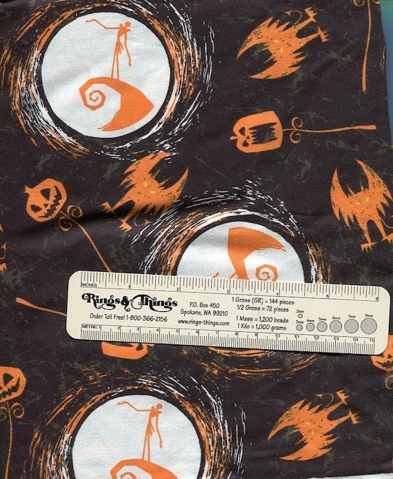 Nightmare before Christmas Fabric, Early design, 44" by 32" long, OOP, Difficult to find