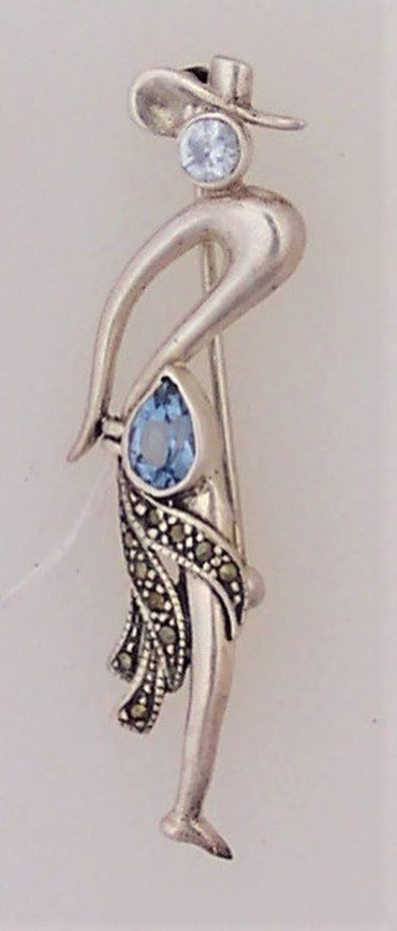 Tiny Dancer Brooch Sterling Silver and Marcasite … - image 4