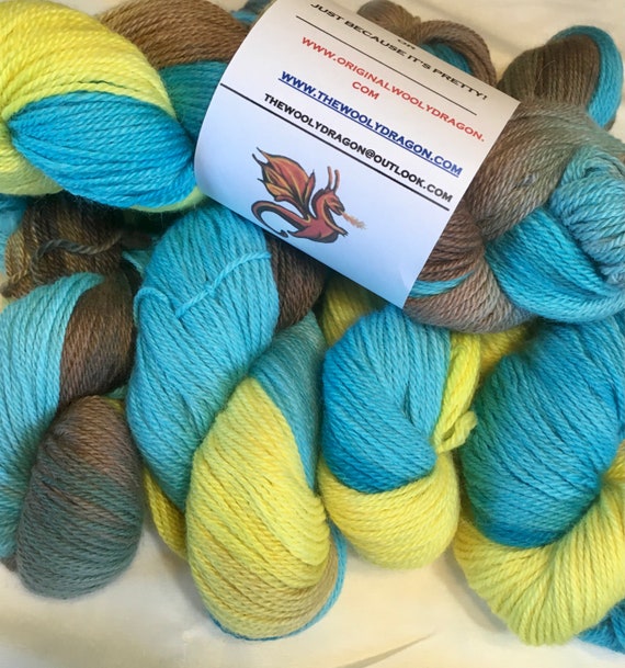 TWISTED MERMAID Alpaca Yarn Indie Hand Painted Baby Alpaca- 5 Hanks Available, Choose Quantity at Checkout