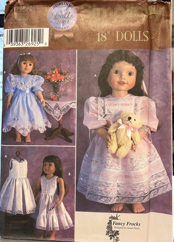 Fancy Frock Historical Doll Clothes Sewing Pattern: Simplicity 5428