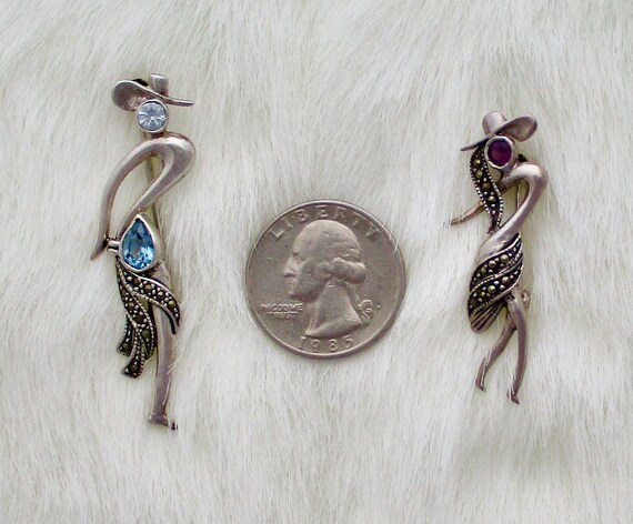 Tiny Dancer Brooch Sterling Silver and Marcasite … - image 3