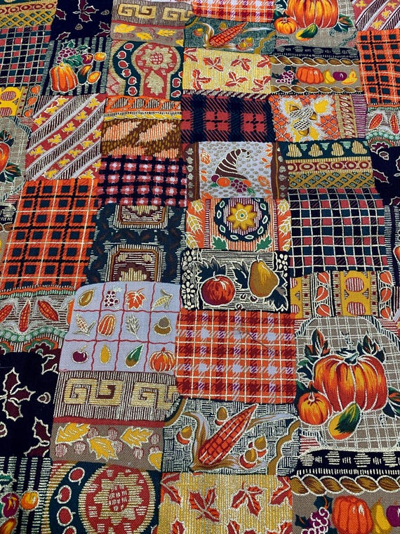 Fall Themed Vintage Fabric in Autumn Colors: Sold by the 1/2 yard, Westwood, Inc.
