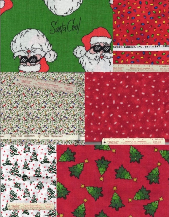 Vintage Individual Christmas Fabrics by the Piece: Part 1