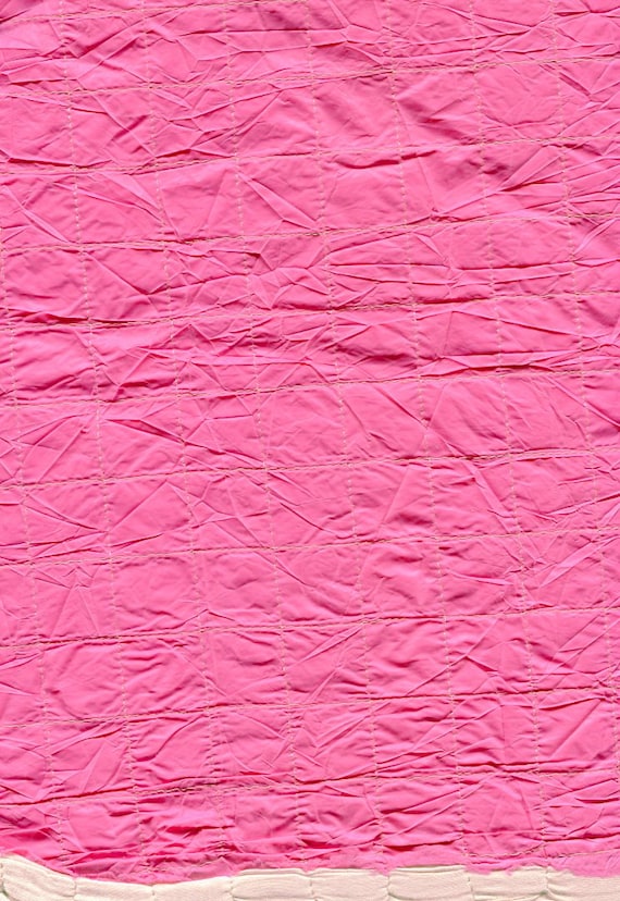 Vintage Fuchsia Pink Quilted Fabric One Piece 53" wide by a yard & 7" (43")