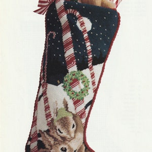 Needlepoint Bunny Christmas Stocking- Digital Download