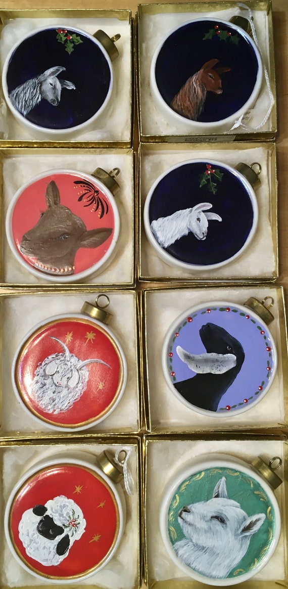 Handpainted Porcelain Ornaments, True One of a Kind, No more once these are sold.  Pick the one you want.