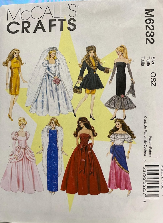 Fashion Doll Clothes for 11.5 inch dolls Sewing Pattern: McCalls 6232