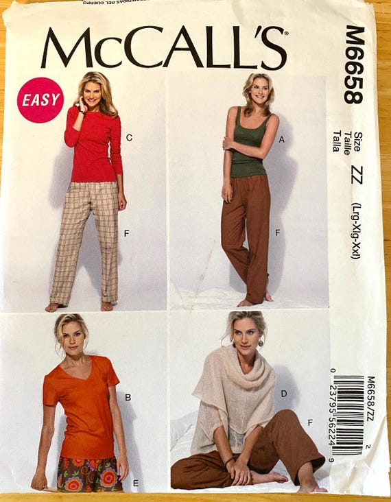 McCall's 6658 Sewing Pattern: Women's Casual Tops, Shorts & Pants