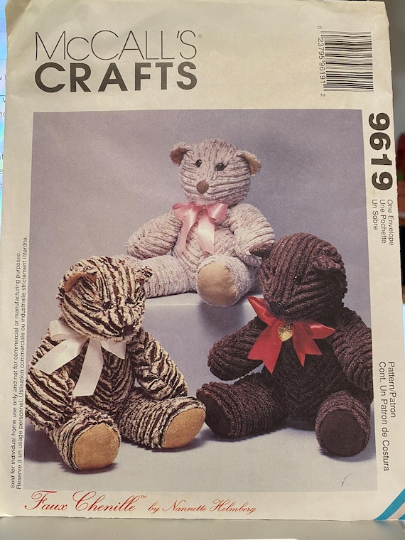 Teddy Bear Sewing Pattern M9619: Nannette Holmberg Classic from 1998