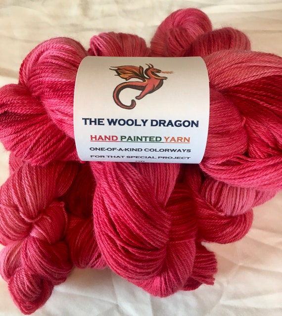 ROSY RED Alpaca Yarn Indie Hand Painted Baby Alpaca Soft and Unique