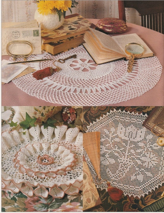 Crocheted Tabletoppers/Filet Crochet: 3 Digital Patterns