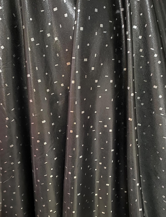 Silver Geometric Shapes on Black Nylon & Spandex Fabric: 58/60" wide, Sold by 1/2 yard, Vintage