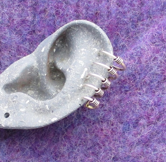 Sterling Silver 5 Hoop Ear Cuff- Vintage