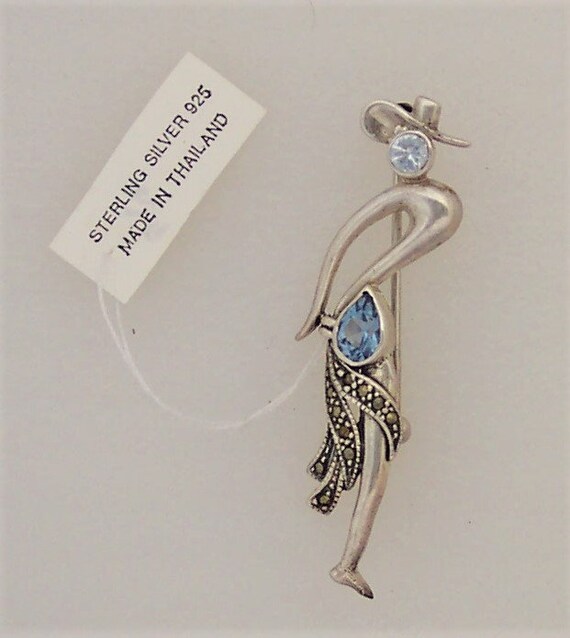 Tiny Dancer Brooch Sterling Silver and Marcasite … - image 5