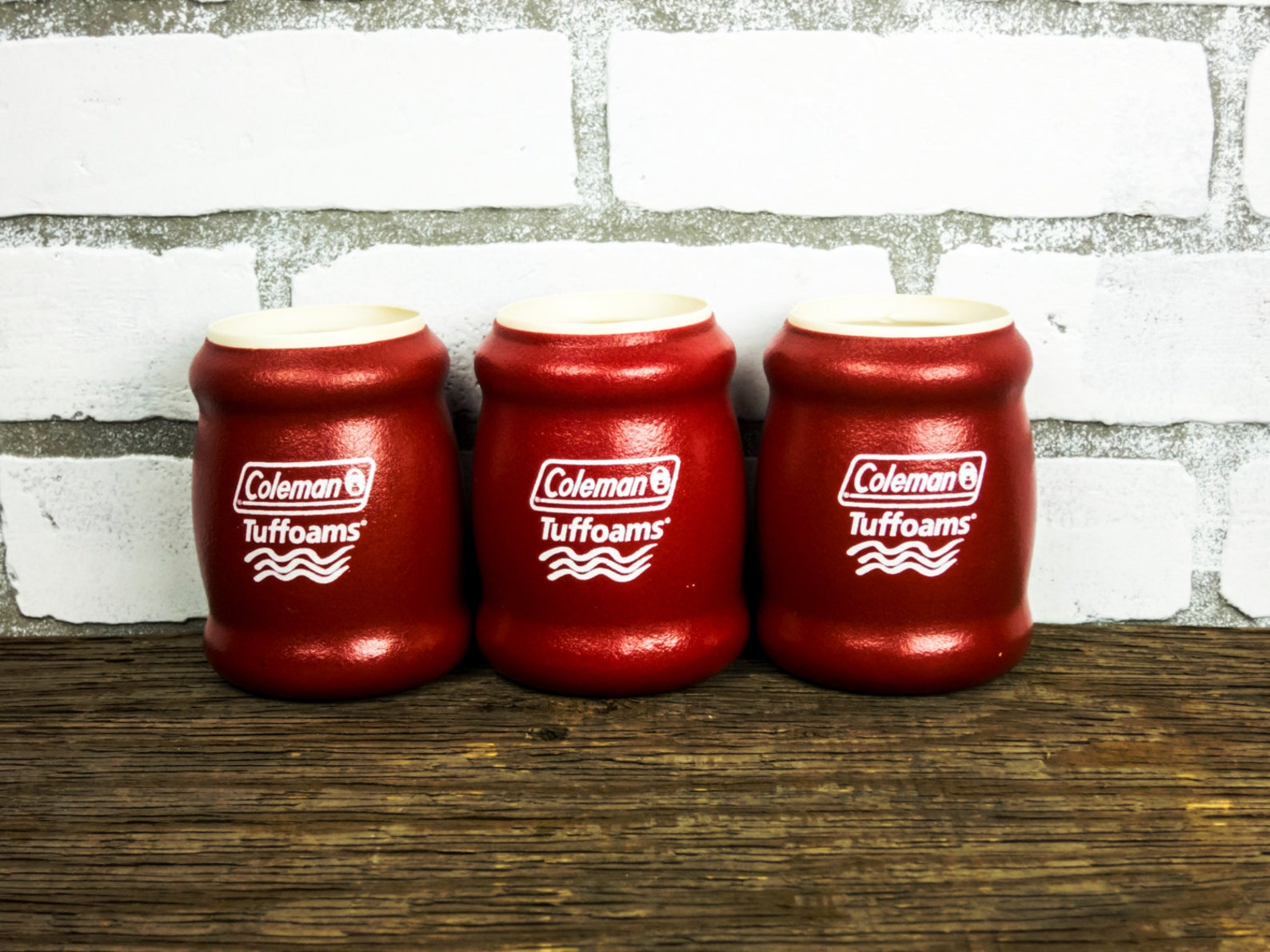 Coleman Tuffoams Insulated Cooler Coozie Can Set 3 Red Vintage Etsy
