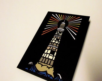 Hand Cut Lighthouse Greetings Card