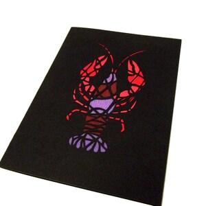 A6 Hand Cut Geometric Lobster Greetings Card
