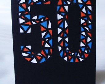 A6 Hand Cut Number Greetings Card - Etsy