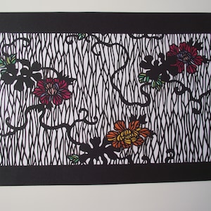 Framed Hand Cut Summer Flower Papercut