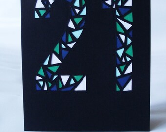 A6 Hand Cut Number Greetings Card - Etsy