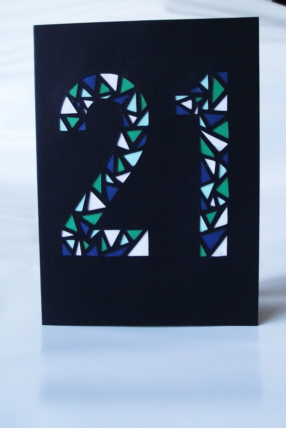 A6 Hand Cut Number Greetings Card - Etsy