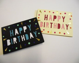 A6 Hand Cut Happy Birthday Card