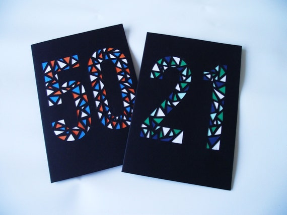 A6 Hand Cut Number Greetings Card - Etsy