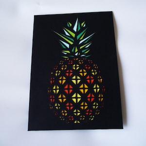 A6 Hand Cut Pineapple Greetings Card