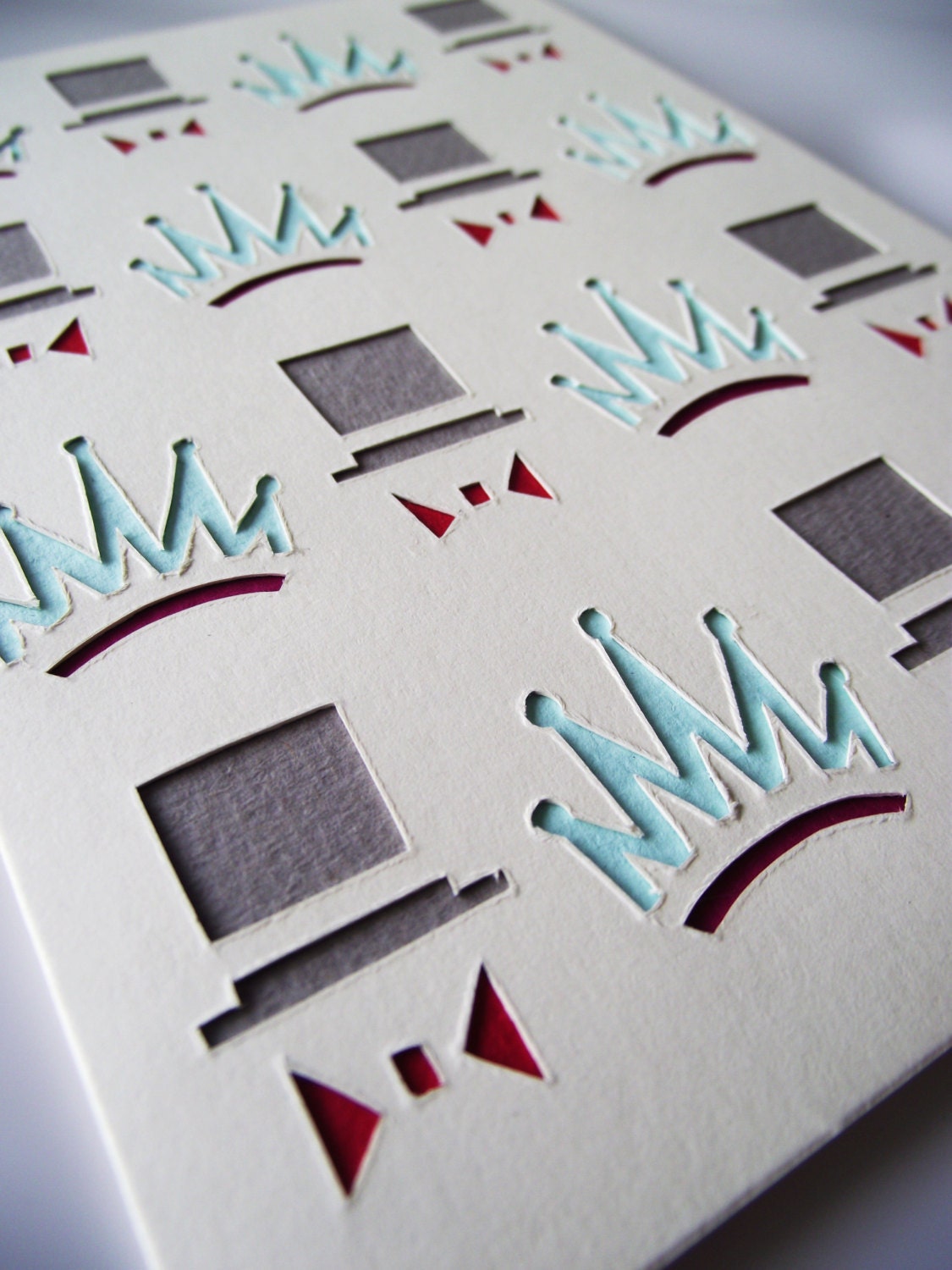 A6 Hand Cut Top Hat & Tiara Greetings Card - Etsy