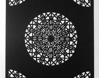 A3 Hand Cut Abstract Geometric Pattern #1 Papercut