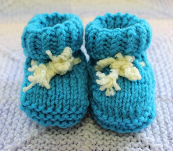 blue baby booties