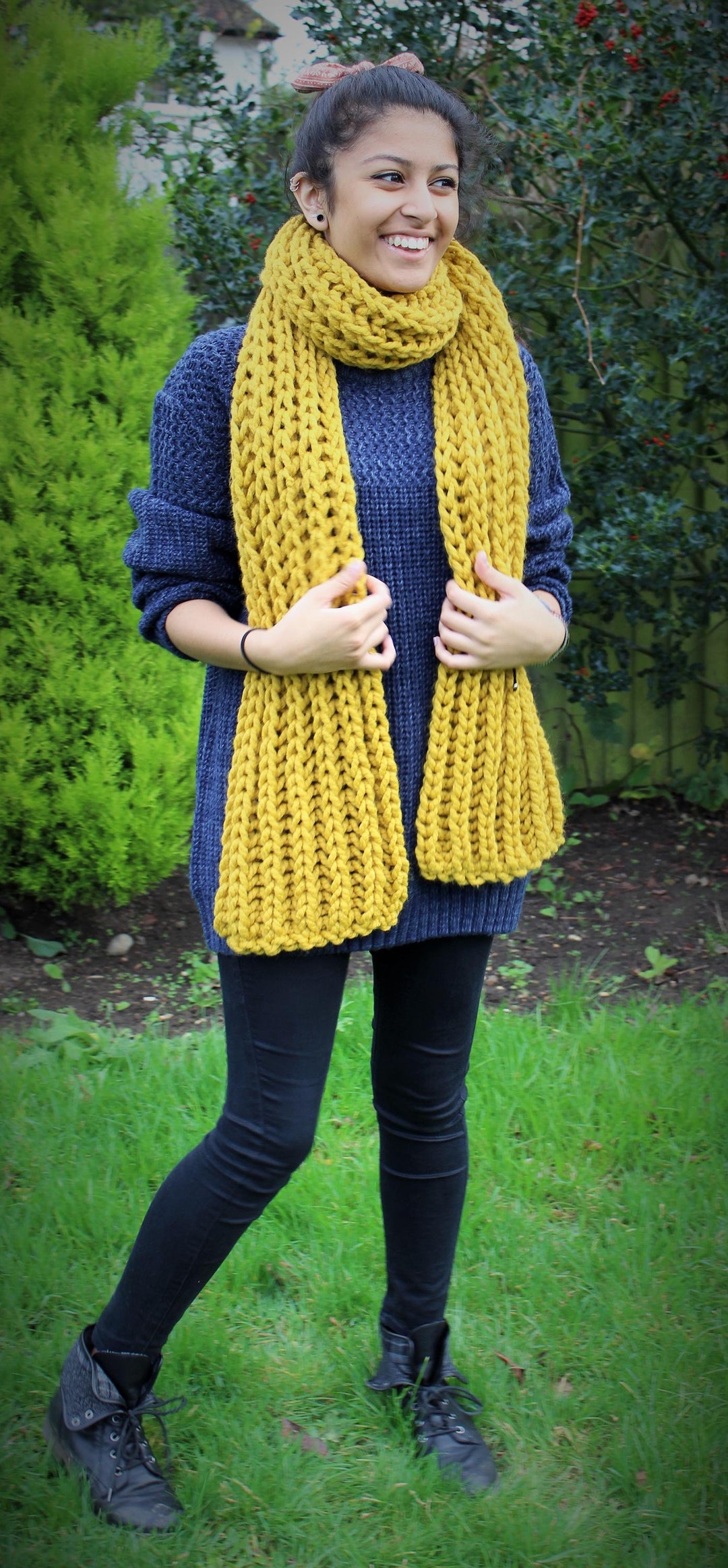 Knitting Pattern- Chunky Brioche Scarf - Etsy