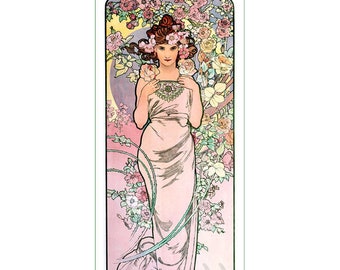 fabric panel - Alphonse Mucha (4-200). For sewing, patchwork, quilting. Fabric panels, quilt panels, art nouveau fabric, Alphonse Mucha