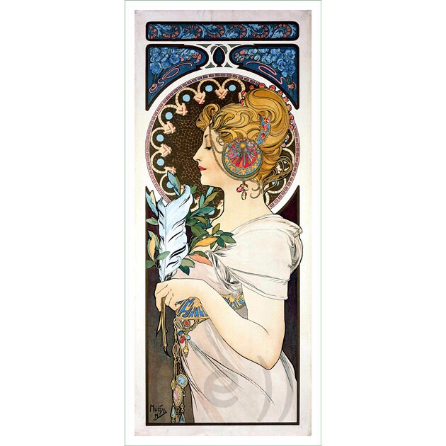 fabric panel - Alphonse Mucha (41). For sewing, patchwork, quilting. Fabric panels, quilt panels, art nouveau fabric, Mucha, Alphonse Mucha