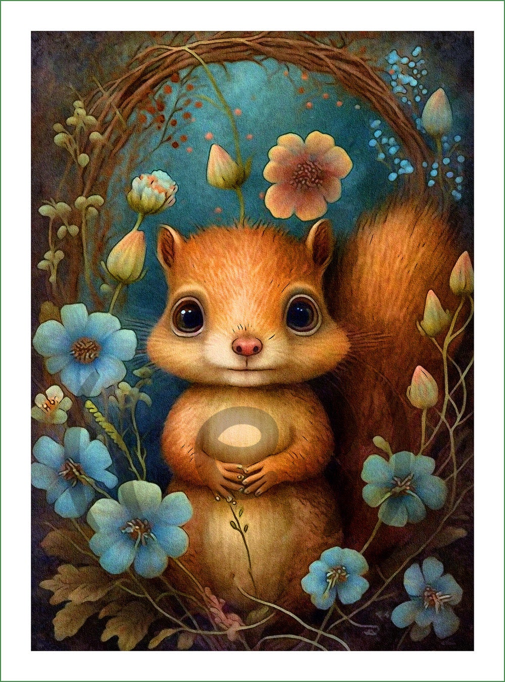 fabric panel - DI (141) - cute forest animals. For sewing, patchwork, quilting. Fabric panels, quilt panels, quilting, animal fabric, animal