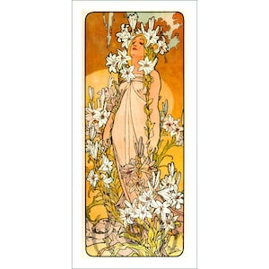 fabric panel - Alphonse Mucha (5-200). For sewing, patchwork, quilting. Fabric panel, quilt panel, art nouveau fabric, Mucha, Alphonse Mucha