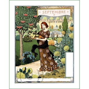 fabric panel - Eugene Grasset (10). For sewing, patchwork, quilting. Fabric, fabric panels, quilt panels, fabric panels for quilting,vintage