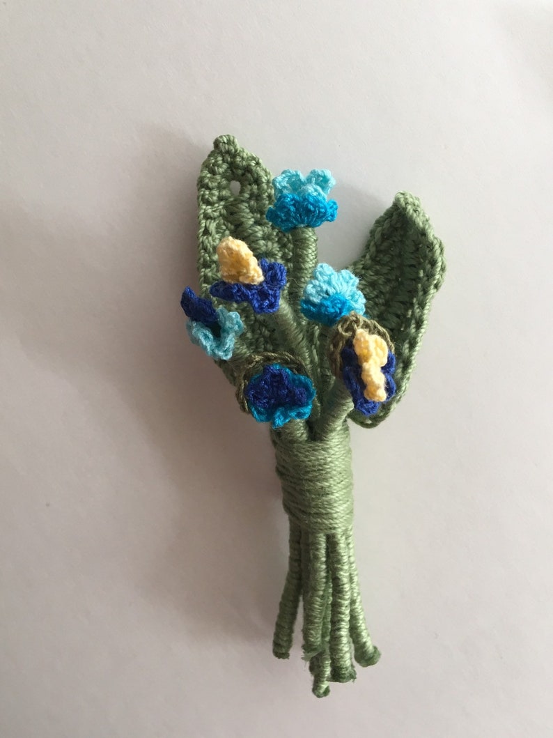 FLORAL BOUTONNI\u00c8RES CROCHET flowers spring bouquet brooch pin free shipping