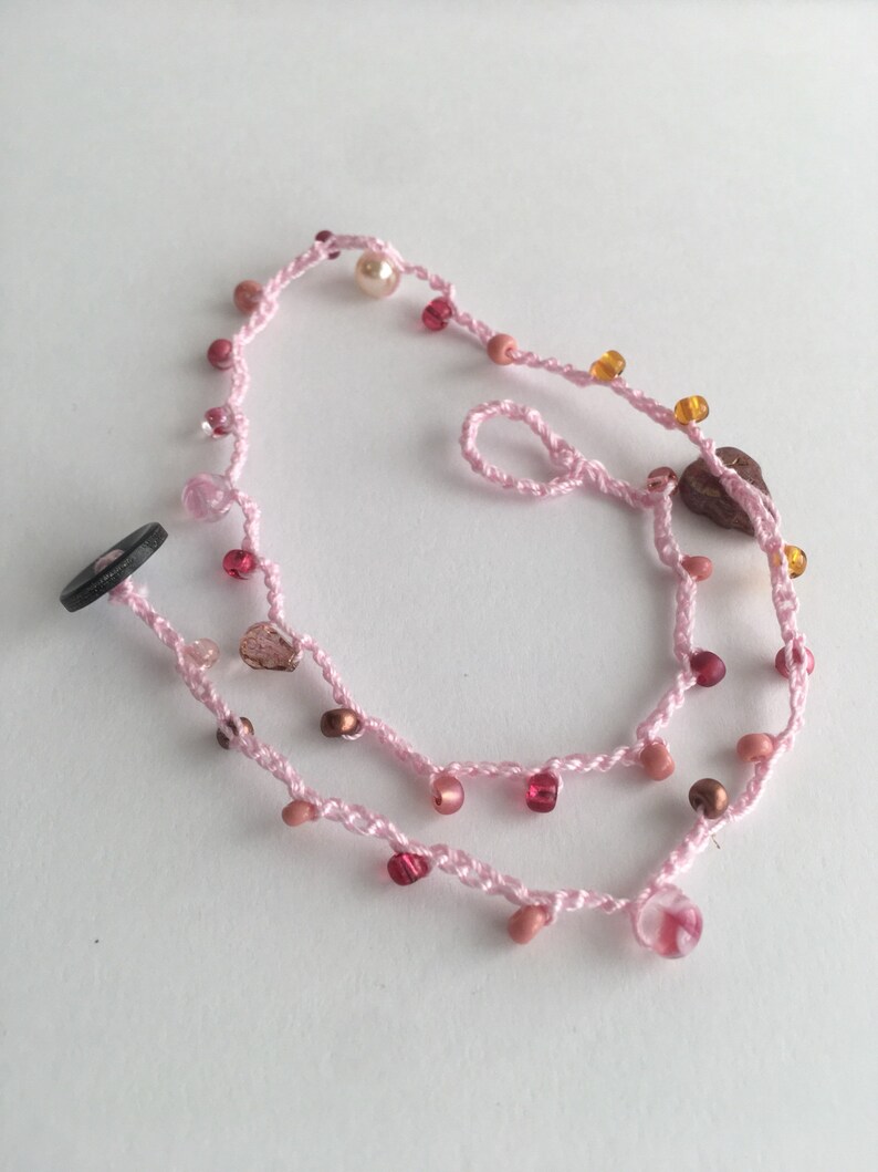 BOHO CHOKER CROCHET beaded free shipping