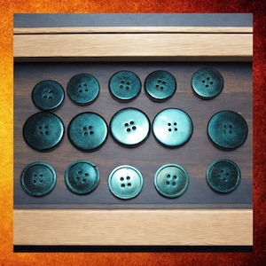 15 Shimmering Blue Decorative Button Assortment. Buttons for Costuming and Crafts. Fancy buttons, large and small buttons, costume buttons