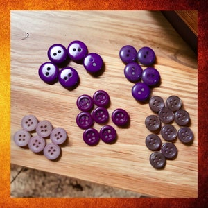 33 Purple & Lavender Button Assortment. Buttons for Sewing and Crafts.