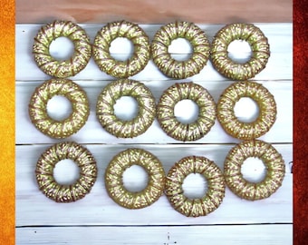 12 Textured Gold Donut Rings 30mm: Acrylic Craft Supplies