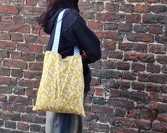 Tote bag PRAIRIE jaune - réversible