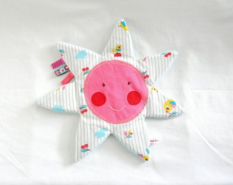 Blanket "my Canary" Sun / pale turquoise back