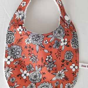 Birth bib FLEURI ORANGE collection image 3