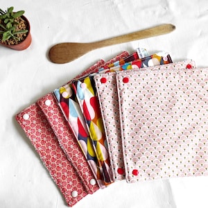 juego de 6 toallitas reutilizables Zero Waste totalmente lavables - colección GOUTTES