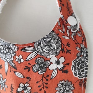 Birth bib FLEURI ORANGE collection image 2