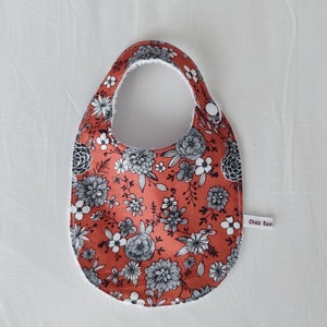 Birth bib FLEURI ORANGE collection image 1