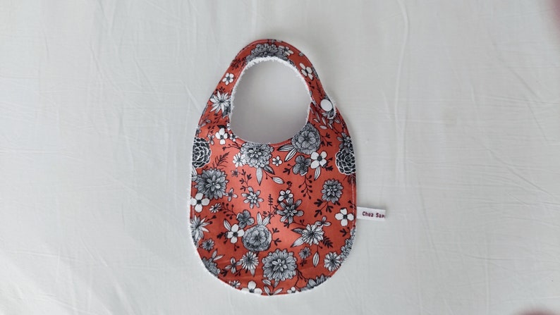 Birth bib FLEURI ORANGE collection image 1