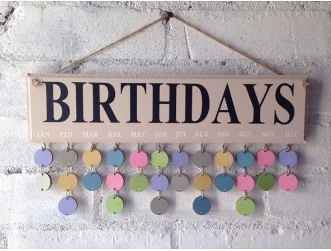 Family Birthday Board Wall Hanging Organiser Celebrations Etsy UK